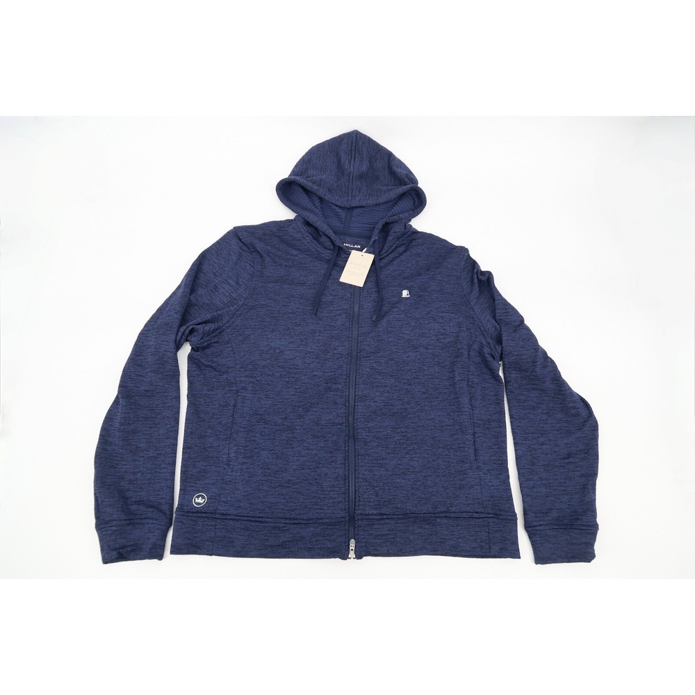 Peter Millar Maven Performance Full Zip Hoodie Jacket Navy Women's Size XL New